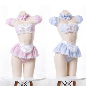 Sexy Blue Maid Costume Lingerie